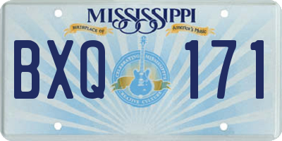 MS license plate BXQ171