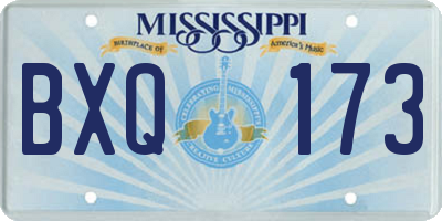MS license plate BXQ173