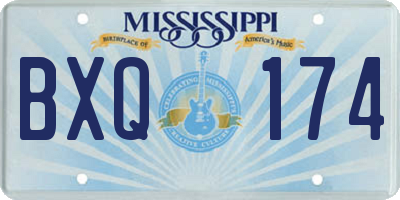 MS license plate BXQ174