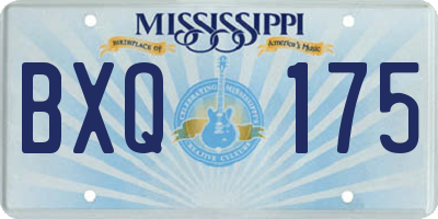 MS license plate BXQ175