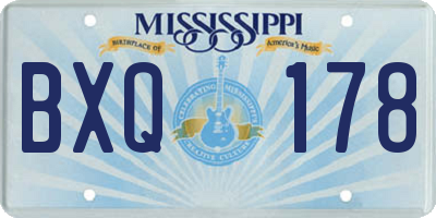 MS license plate BXQ178