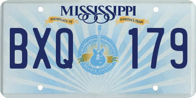 MS license plate BXQ179