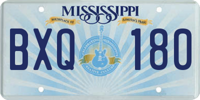 MS license plate BXQ180
