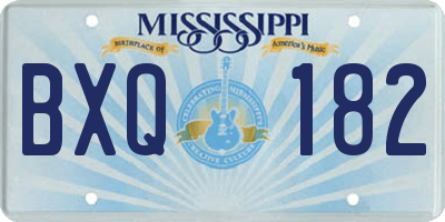 MS license plate BXQ182