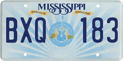 MS license plate BXQ183