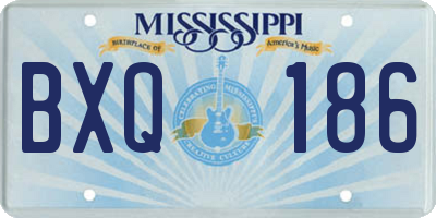 MS license plate BXQ186
