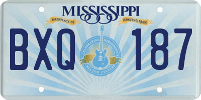 MS license plate BXQ187