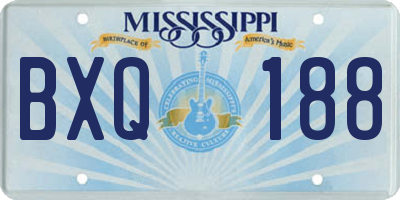 MS license plate BXQ188