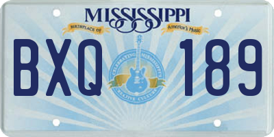 MS license plate BXQ189