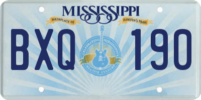 MS license plate BXQ190