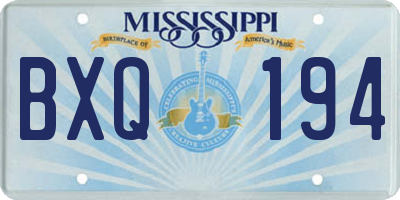 MS license plate BXQ194
