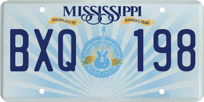MS license plate BXQ198