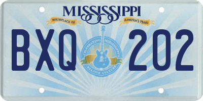MS license plate BXQ202