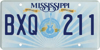 MS license plate BXQ211