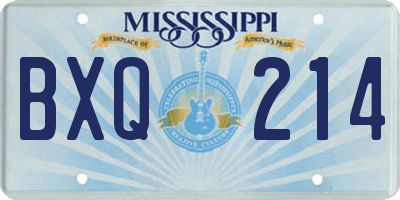 MS license plate BXQ214