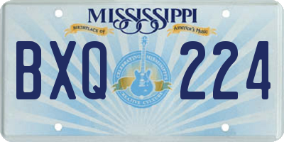 MS license plate BXQ224