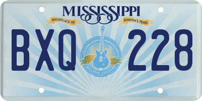 MS license plate BXQ228