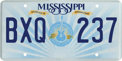 MS license plate BXQ237
