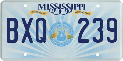 MS license plate BXQ239