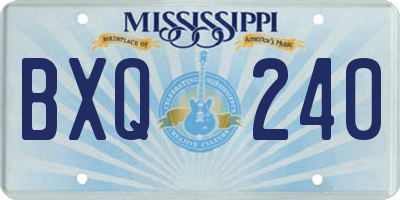MS license plate BXQ240