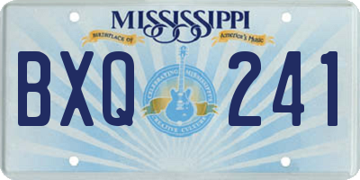 MS license plate BXQ241