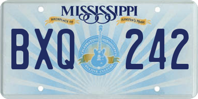 MS license plate BXQ242