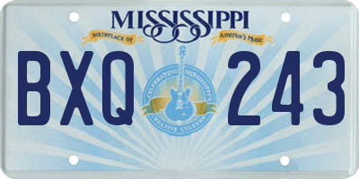 MS license plate BXQ243