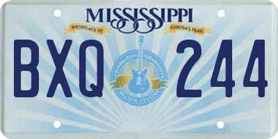 MS license plate BXQ244
