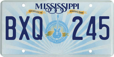 MS license plate BXQ245