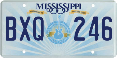MS license plate BXQ246
