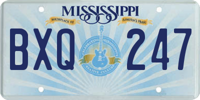 MS license plate BXQ247