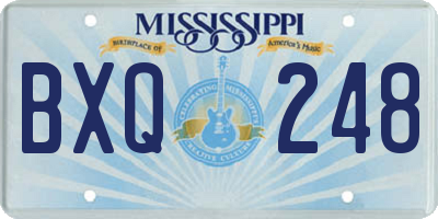 MS license plate BXQ248