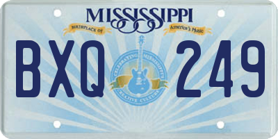 MS license plate BXQ249