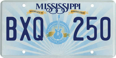 MS license plate BXQ250