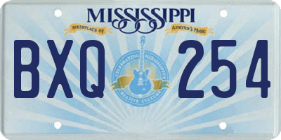 MS license plate BXQ254