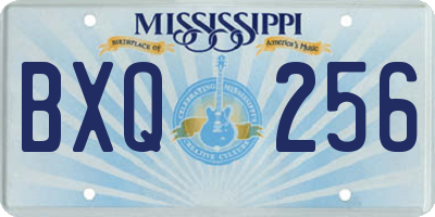 MS license plate BXQ256