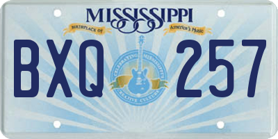 MS license plate BXQ257