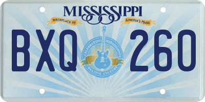 MS license plate BXQ260