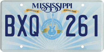 MS license plate BXQ261