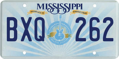 MS license plate BXQ262