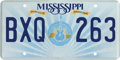 MS license plate BXQ263