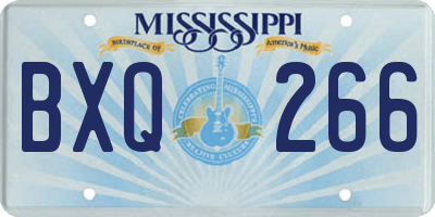 MS license plate BXQ266