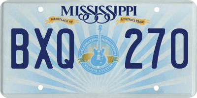MS license plate BXQ270