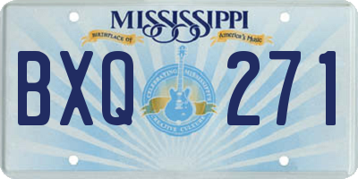 MS license plate BXQ271