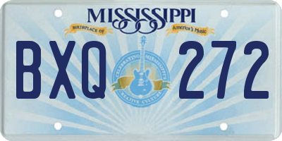 MS license plate BXQ272
