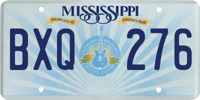 MS license plate BXQ276