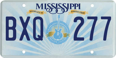 MS license plate BXQ277