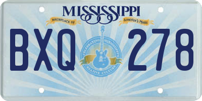 MS license plate BXQ278