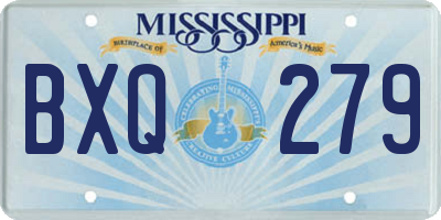 MS license plate BXQ279