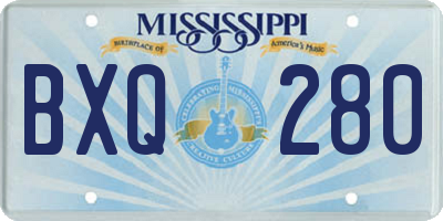 MS license plate BXQ280